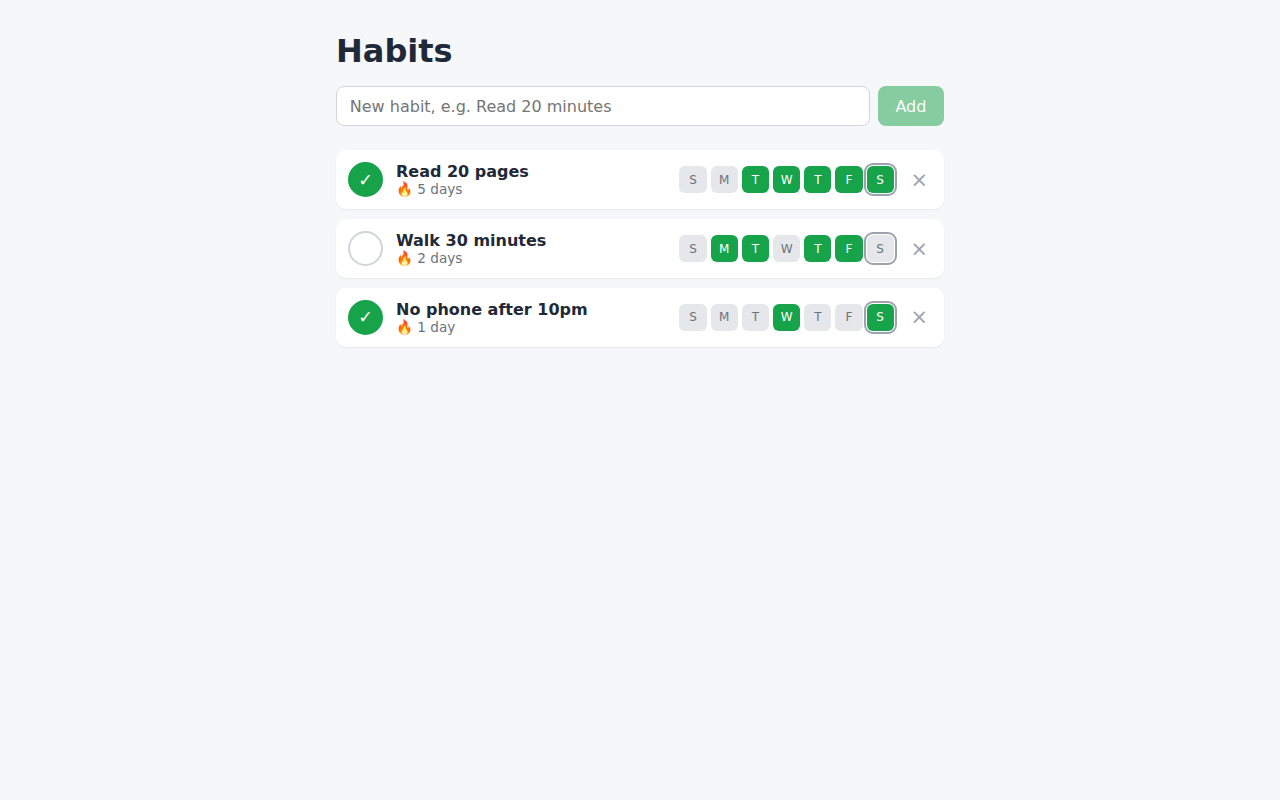 The habit tracker before any plugin