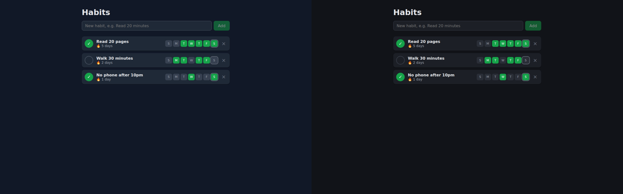Dark mode without the plugin (left) and with it (right)